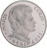 Frankreich: 100 Francs 1984 Marie Curie Silber Piefort (Piedfort) Ausgabe Mit Ge - Autres & Non Classés