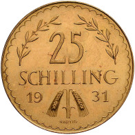 Österreich - Anlagegold: 1. Republik Bis 1945: 25 Schilling 1931, Edelweiss, KM# - Oostenrijk