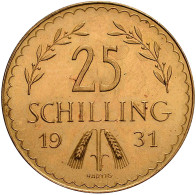 Österreich - Anlagegold: 1. Republik Bis 1945: 25 Schilling 1931, Edelweiss, KM# - Oesterreich