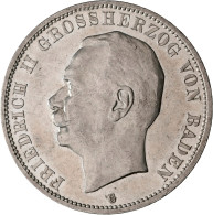 Baden: Friedrich II. 1907-1918: 5 Mark 1913 G, Jaeger 40, Feine Kratzer, Vorzügl - Taler En Doppeltaler