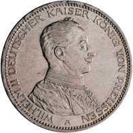 Preußen: Wilhelm II. 1888-1918: 3 Mark + 5 Mark 1914, Büste In Uniform. Jaeger 1 - Taler & Doppeltaler