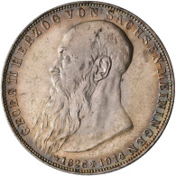 Sachsen-Meiningen: Georg II. 1866-1914: 2 Mark 1915, Auf Seinen Tod, Unten Leben - Taler En Doppeltaler