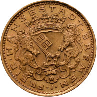Bremen: 10 Mark 1907 J, Jaeger 204. 3,99 G, 900/1000 Gold. Auflage Nur 20.000 St - Monete D'oro