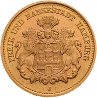 Hamburg: Freie Und Hansestadt: 5 Mark 1877 J, Jaeger 208. 1,98 G, 900/1000 Gold. - Gouden Munten