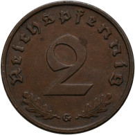 Drittes Reich: 2 Reichspfennig 1940 G, Jaeger 362. Seltener Jahrgang. Feine Tönu - Andere & Zonder Classificatie
