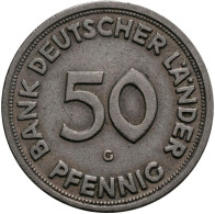 Bundesrepublik Deutschland 1948-2001: 50 Pfennig 1950 G, Bank Deutscher Länder, - Otros & Sin Clasificación