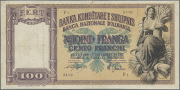 Albania: Albanian State Bank, Set Of 18 Banknotes 100 Franga Ari ND(1926), P.8 ( - Albania