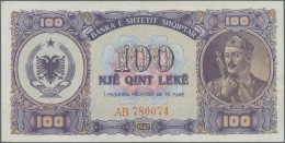 Albania: Albanian State Bank, Set Of 3 Banknotes 100 Leke 1947 P. 22, With Prefi - Albanien