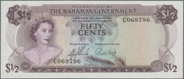 Bahamas: The Bahamas Government, L.1965 Series, Pair With 50 Cents And 1 Dollar, - Bahama's