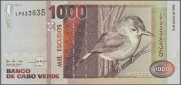 Cape Verde: Banco De Cabo Verde, Lot With 6 Banknotes, Series 1992-2007, With 50 - Capo Verde