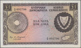 Cyprus: Republic And Central Bank Of Cyprus, Lot With 5 Banknotes, 1961-1982 Ser - Chipre