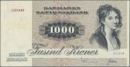 Denmark: Danmarks Nationalbank 1.000 Kroner 1972, P.53b, Stain Upper Left And Tw - Danemark