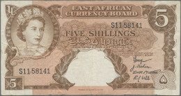 East Africa: The East African Currency Board, Lot With 6 Banknotes, Series 1955- - Altri – Africa