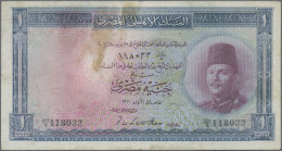 Egypt: National Bank Of Egypt, Pair With 1 Pound 1950 (P.24a, F, Cleaned) And 10 - Egypte