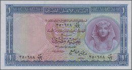 Egypt: National Bank Of Egypt, Lot With 11 Banknotes, Series 1955-1967, With 25 - Aegypten