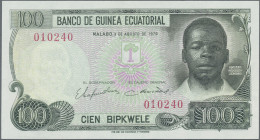 Equatorial Guinea: Banco De Guinea Ecuatorial, Lot With 4 Banknotes, Comprising - Guinea Equatoriale