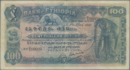 Ethiopia: Bank Of Ethiopia, 100 Thalers 1932, P.10, Still Nice With Minor Margin - Aethiopien