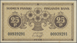Finland: Finlands Bank, Very Nice Lot With 6 Banknotes, Series 1909-1935, Compri - Finnland