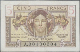 France: Trésorerie Aux Armées, Trésor Français And Trésor Public, Lot With 7 Ban - 1955-1959 Overprinted With ''Nouveaux Francs''