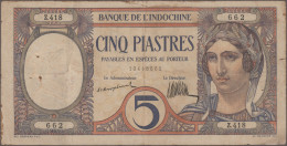 French Indochina - Bank Notes: Banque De L'Indo-Chine, Lot With 4 Banknotes, Ser - Indocina