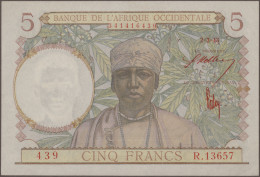 French West Africa: Banque De L'Afrique Occidentale, Lot With 10 Banknotes, Seri - West-Afrikaanse Staten