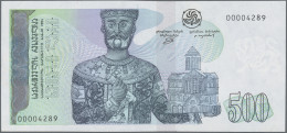 Georgia: Georgian National Bank, 500 Lari 1995, With Low Serial # 00004289, P.60 - Georgië