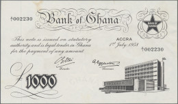 Ghana: Bank Of Ghana, 1.000 Pounds 1958, P.4, Almost Perfect With A Small Stain - Ghana