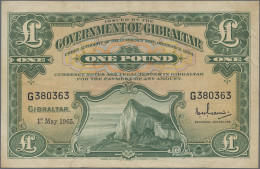 Gibraltar: Government Of Gibraltar, 1 Pound 1965, P.18a, Slightly Toned Paper Wi - Gibraltar