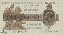 Great Britain: United Kingdom Of Great Britain And Ireland, 1 Pound ND(1919) Wit - Andere & Zonder Classificatie