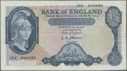 Great Britain: Bank Of England, Pair With 5 Pounds ND(1957-67) With Signature L. - Other & Unclassified