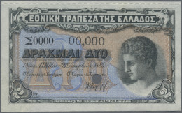 Greece: National Bank Of Greece, 2 Drachmai 1885 SPECIMEN With Cancellation Hole - Grecia