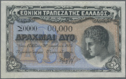 Greece: National Bank Of Greece, 2 Drachmai 1885 SPECIMEN With Cancellation Hole - Griechenland