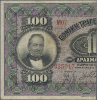 Greece: National Bank Of Greece, Set With 4 "Half-Notes", Year Of Cutting 1922, - Grèce