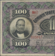 Greece: National Bank Of Greece, Set With 4 "Half-Notes", Year Of Cutting 1922, - Griechenland