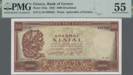 Greece: Bank Of Greece, 1.000 Drachmai 1956, P.194a, PMG Graded 55 About Uncircu - Grèce