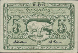 Greenland: Government Of Greenland, 5 Kroner ND(1945), Signatures Eske Brun & Ol - Grönland