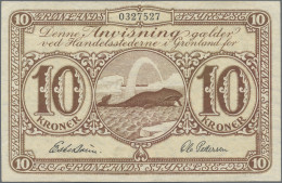 Greenland: Government Of Greenland, 10 Kroner ND(1945), Signatures Eske Brun & O - Grönland