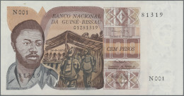Guinea Bissau: Banco Nacional Da Guiné-Bissau, 100 Pesos 1975, P.2 In UNC Condit - Guinee-Bissau