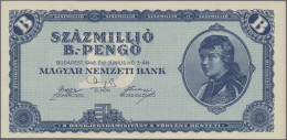 Hungary: Pair With 1 Million And 100 Million B.-Pengö 1946, P.134, 136 In UNC Co - Hongrie