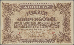 Hungary: Ministry Of Finance, Set With 10.000, 50.000, 100.000 And 500.000 Adope - Ungheria