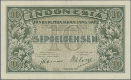 Indonesia: Republic Indonesia, Lot With 5 Banknotes, Series 1947-1949, With 10 A - Indonésie