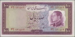 Iran: Bank Melli Iran, Huge Lot With 16 Banknotes Series 1951-1958, Comprising 1 - Iran