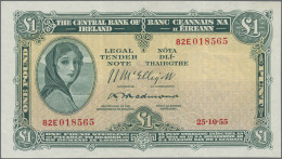 Ireland: Currency Commission And Central Bank Of Ireland, Lot With 5 Banknotes, - Irland