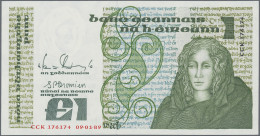 Ireland: Central Bank Of Ireland, Lot With 4 Banknotes, 1, 5, 10 And 20 Pounds 1 - Irland