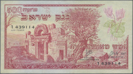 Israel: Bank Of Israel, Set With 4 Banknotes, 1955 Series, With 500 Pruta (P.24a - Israele