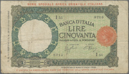 Italian East Africa: Banca D'Italia – With Overprint "SERIE SPECIALE AFRICA ORIE - Italienisch Ostafrika