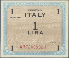 Italy: Allied Military Currency, Series 1943, Lot With 12 Banknotes 1 Lira – 1.0 - Other & Unclassified