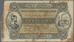 Italy: Lot With 4 Banknotes Local And Regional Issues, Comprising KINGDOM OF SAR - Sonstige & Ohne Zuordnung