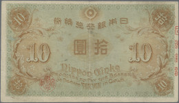 Japan: Bank Of Japan, Pair With 1 Silver Yen ND(1916) (P.30a, XF) And 10 Gold Ye - Giappone