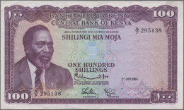 Kenya: Central Bank Of Kenya, Lot With 5 Banknotes, Series 1966/68, With 5, 10, - Kenya